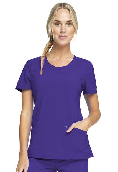 Grape Cherokee Scrubs Infinity Round Neck Top 2624A GRP Antimicrobial
